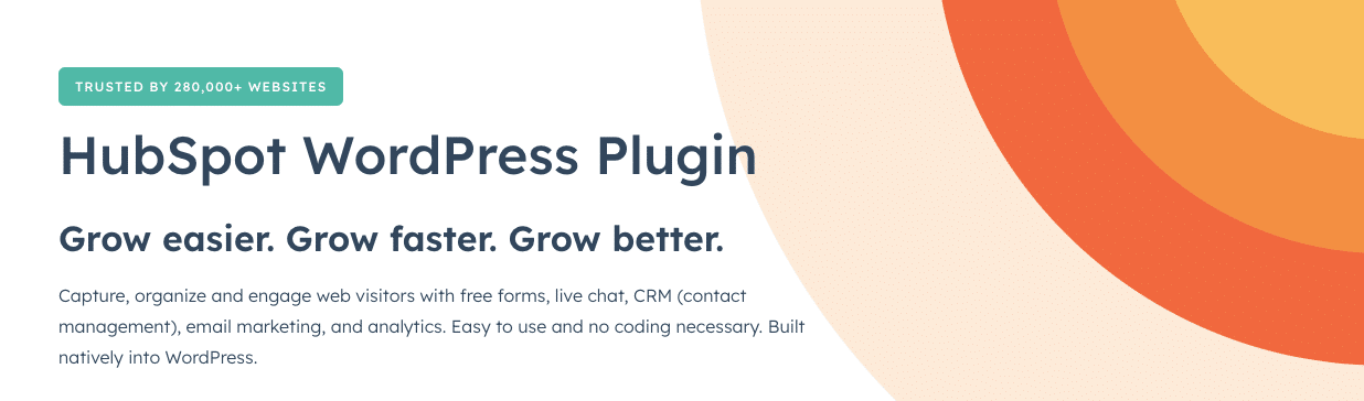 The Best WordPress CRM Plugins, screenshot from HubSpot website