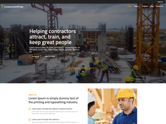 screenshot of ConstructionPress theme