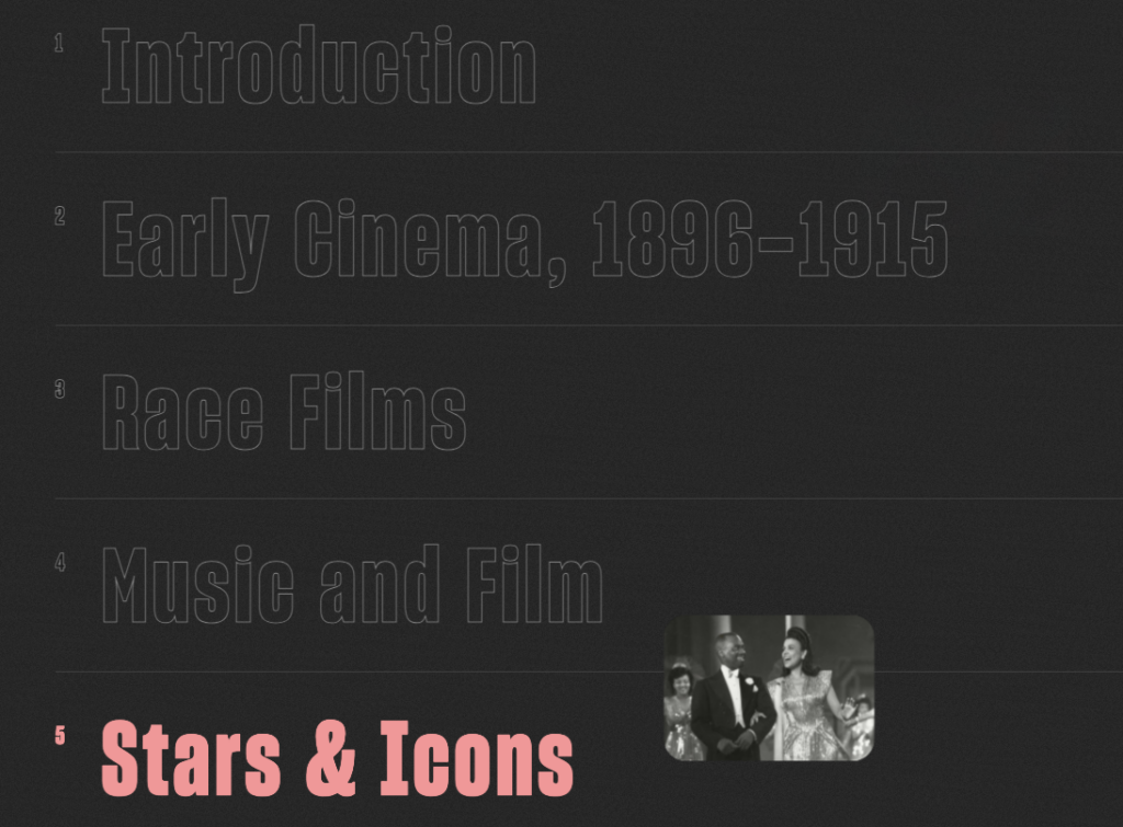 Screenshot from Regeneration Black Cinema homepage