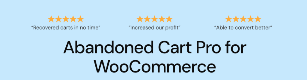 Screenshot of Abandoned Cart Pro for WooCommerce plugin. WooCommerce Abandoned Cart Recovery