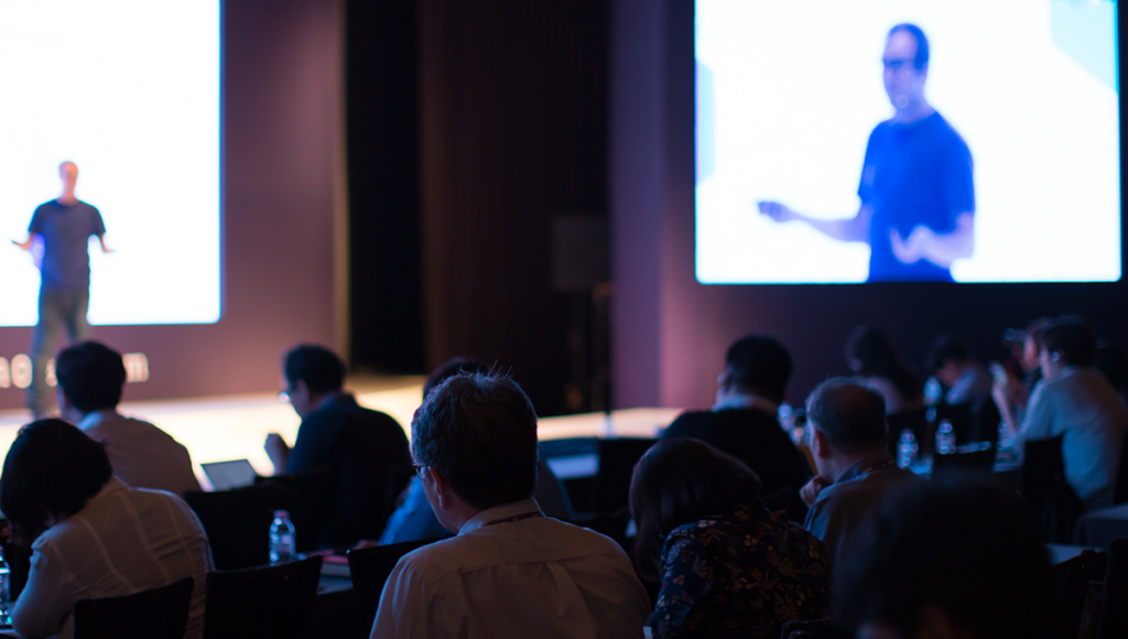 attendees at a conference for WordPress professionals