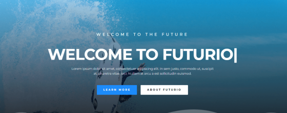 Futurio theme. WordPress bootstrap