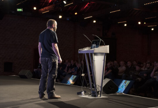 Presenters on stage at last year's PHP UK conference