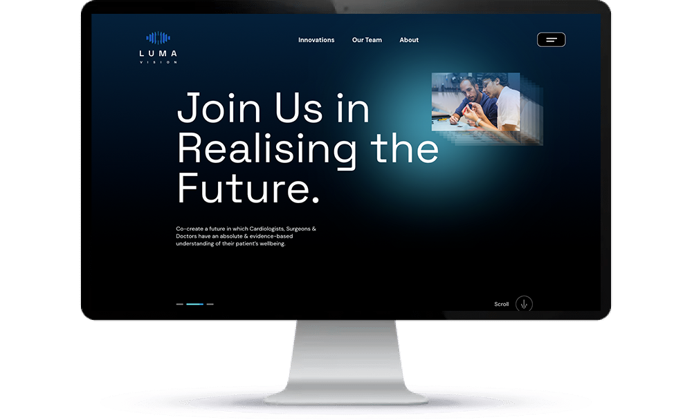 LUMA Vision homepage on a Mac computer screen