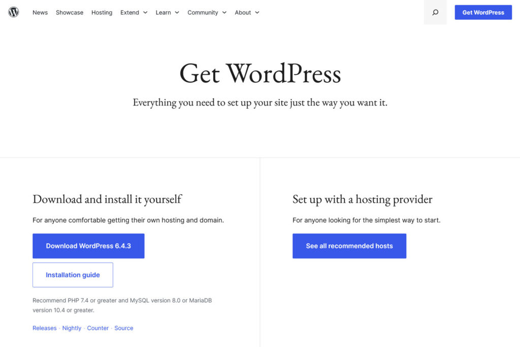 Download page on WordPress.org