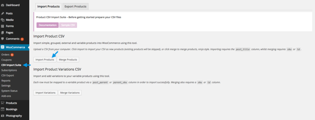 WooCommerce CVS Import Suite: Import Products