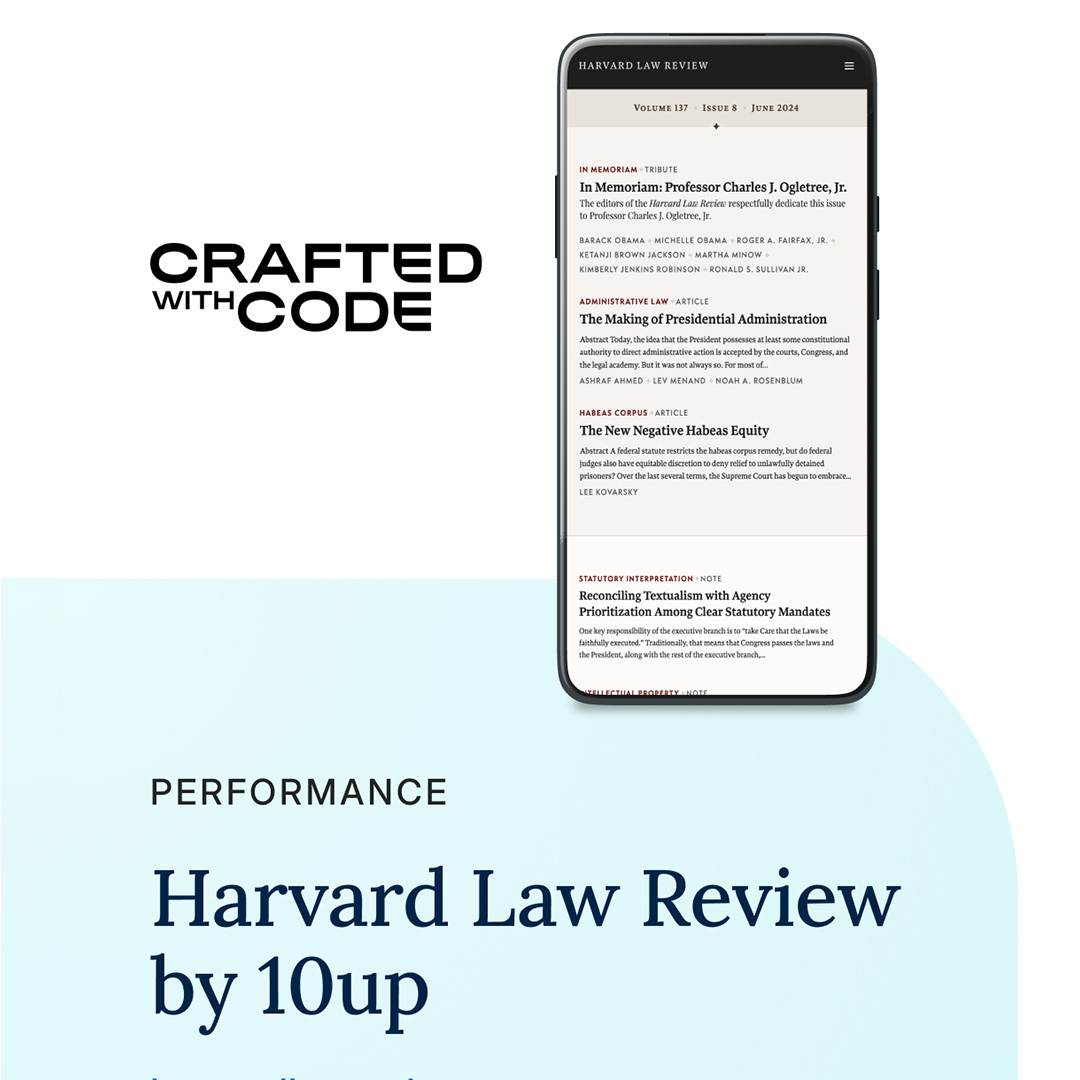 Webbys x WP Engine Crafted with Code: Harvard Law Review by 10UP