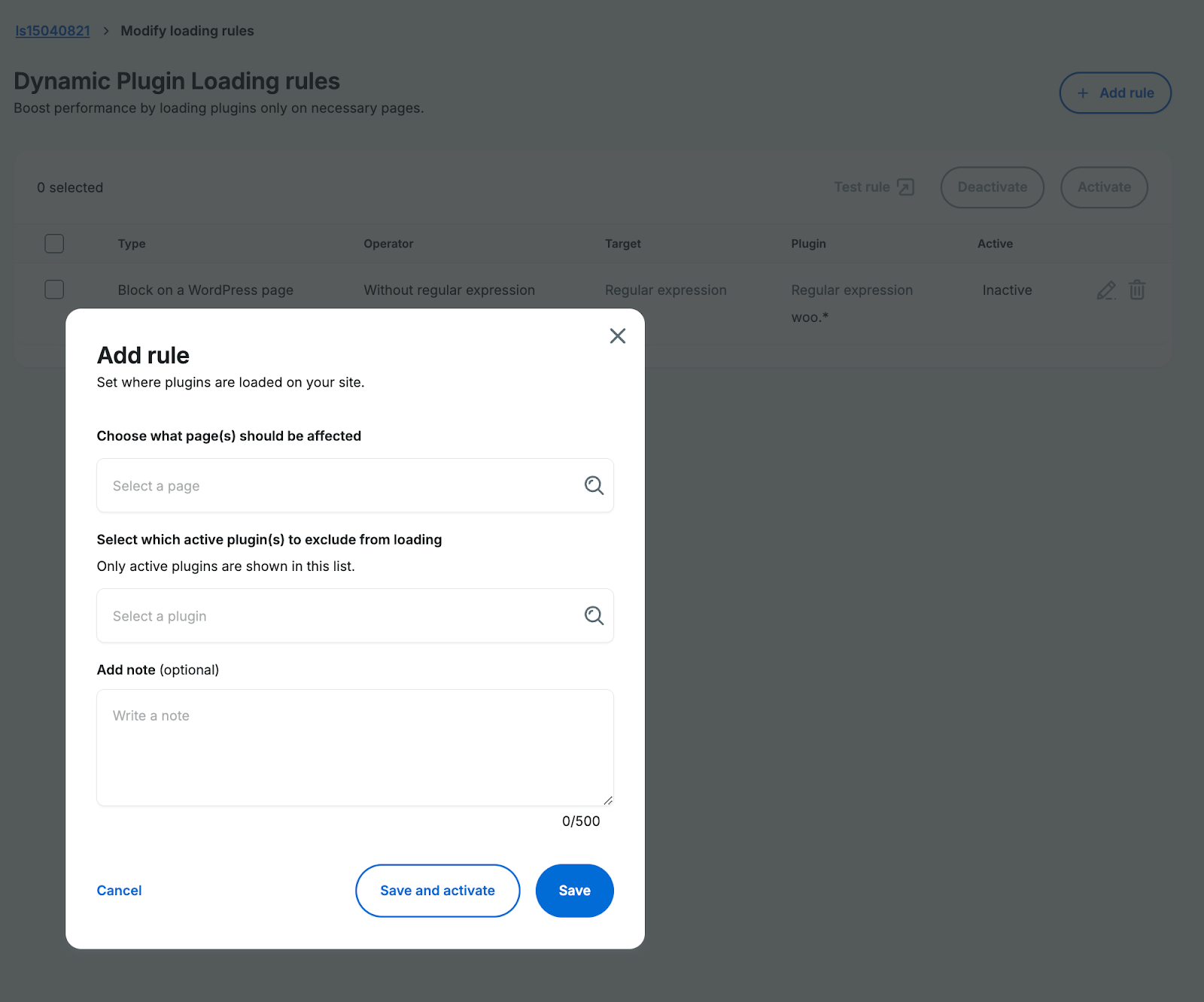 adding notes beneath a new rule for dynamic plugin loading