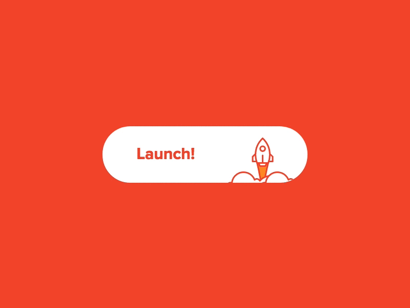 Submit button with rocket launch microinteraction