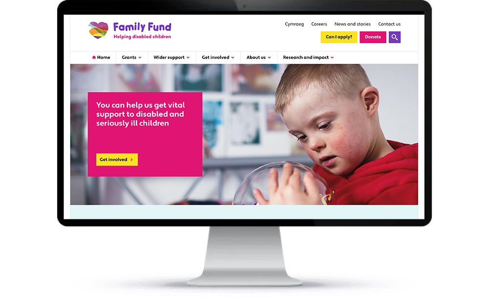 Mixd - Family Fund case study: Family Fund website homepage.