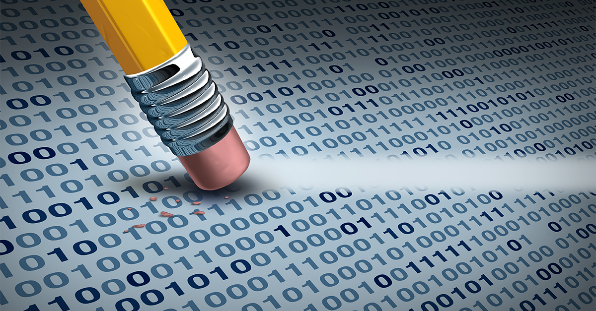 Removing computer data and clearing digital code from a hard drive or memory storage server.