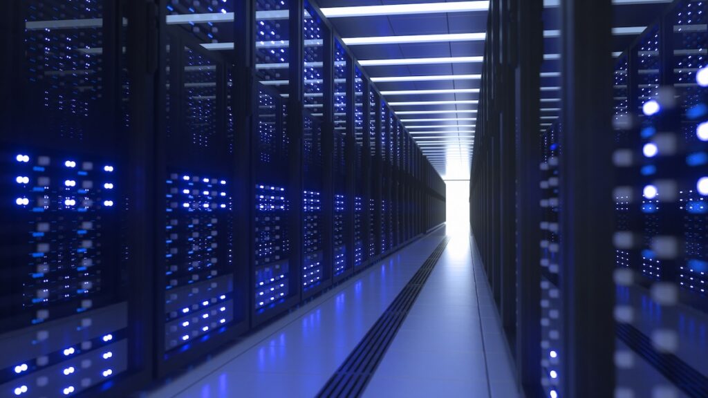 Data Center Computer Racks In Server Room